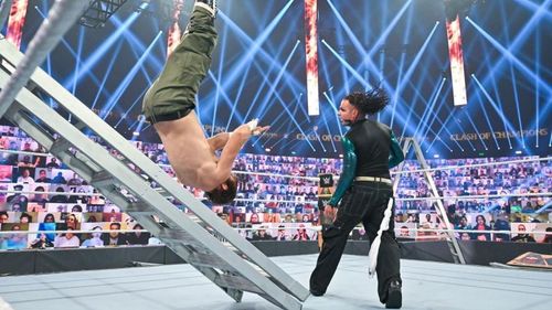 Sami Zayn took several nasty bumps during the WWE Clash of Champions Intercontinental Championship Ladder Match