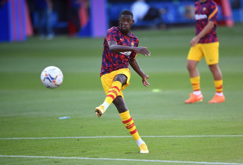 Barcelona's Ousmane Dembele in training