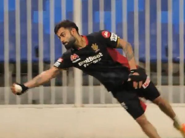 RCB skipper Virat Kohli plucked a blinder as training heats up ahead of IPL 2020