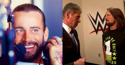 CM Punk, Vince McMahon, and AJ Styles.