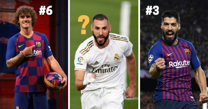 Anotine Griezmann, Karim Benzema and Luis Suarez