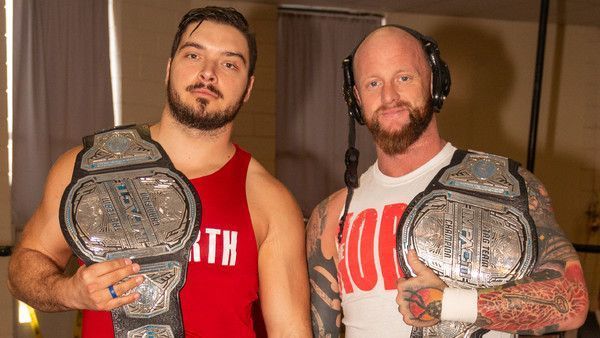 Ethan Page and Josh Alexander during their history Impact title reign