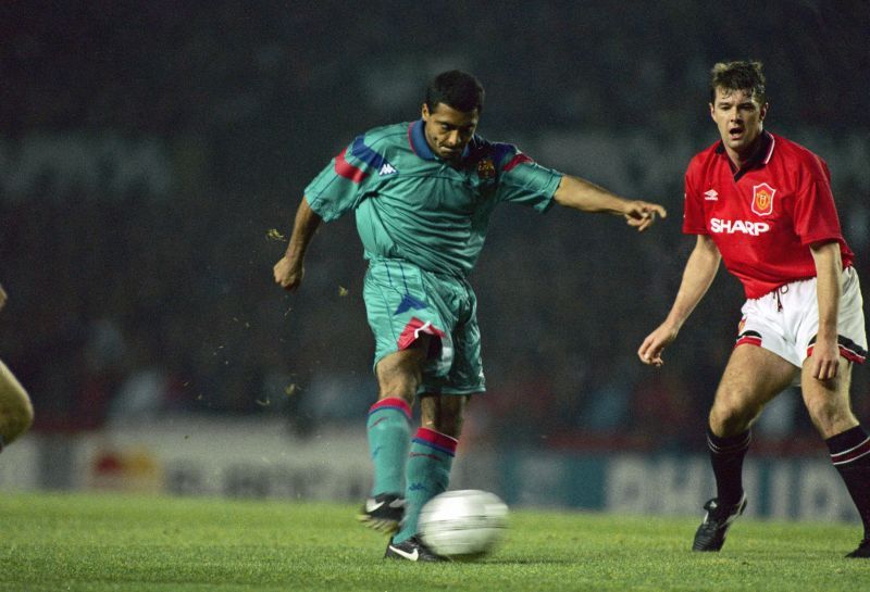 Romario in action Barca against Manchester United in the Champions League