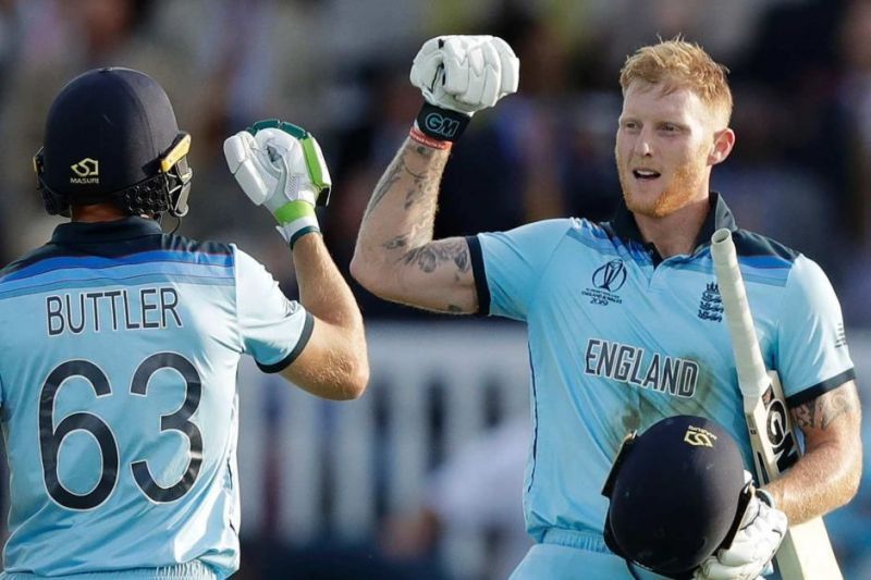 Buttler(L) in the Super Over of the World Cup Final.