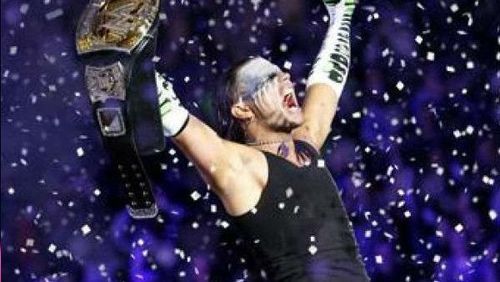 Jeff Hardy with the WWE Championship