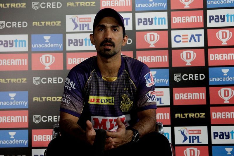 Dinesh Karthik wore a face of calm after his side were mauled by RCB in Sharjah. [PC:iplt20.com]