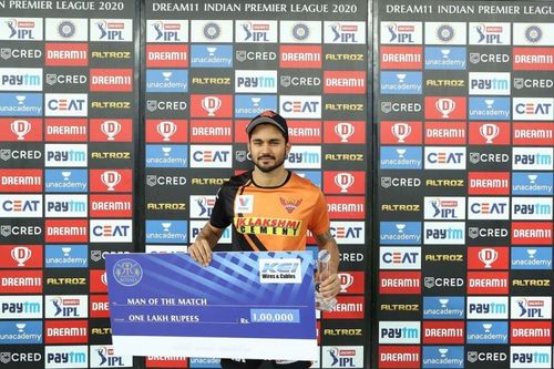 Manish Pandey became the third player to achieve this unique feat with his match-winning performance against the Rajasthan Royals in IPL 2020 (Image Credits: IPLT20.com)