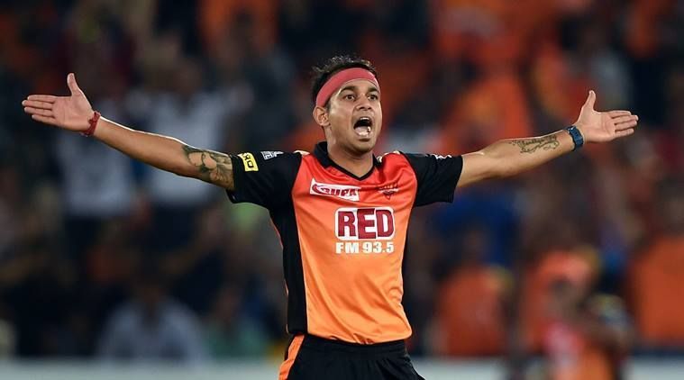 SRH bowler Siddarth Kaul went for one too many while bowling against MI.