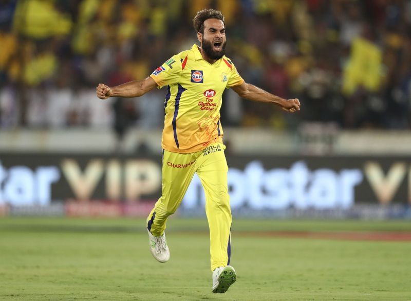 Imran Tahir in action during the IPL 2019 final