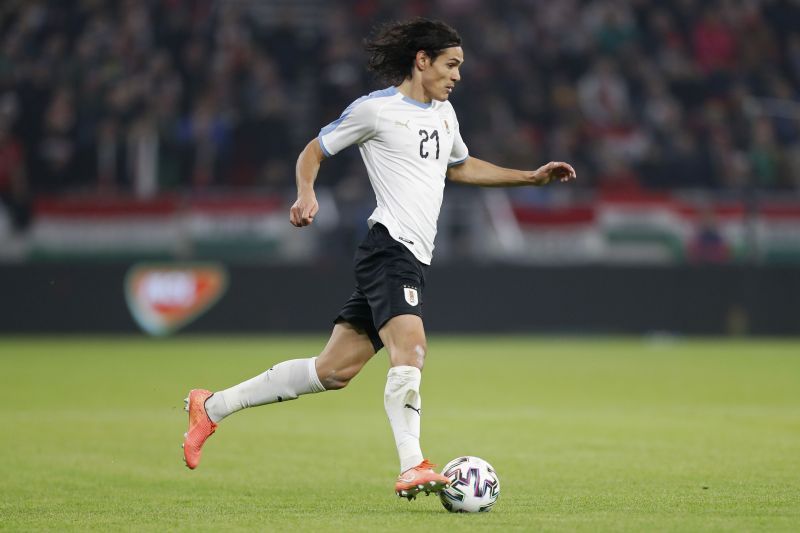 Cavani in action for Uruguay