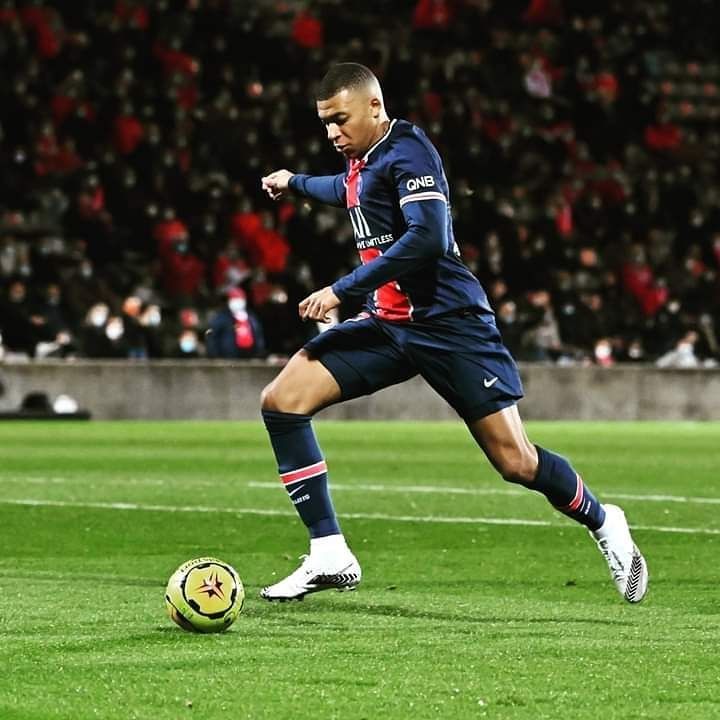 Kylian Mbappe in action