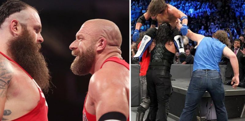 Triple H and Braun Strowman; The Shield reunites