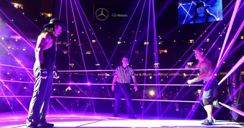 WWE WrestleMania 34: The Undertaker (left) and John Cena (right)