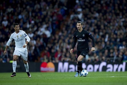 Cristiano Ronaldo and Zlatan Ibrahimovic during a game