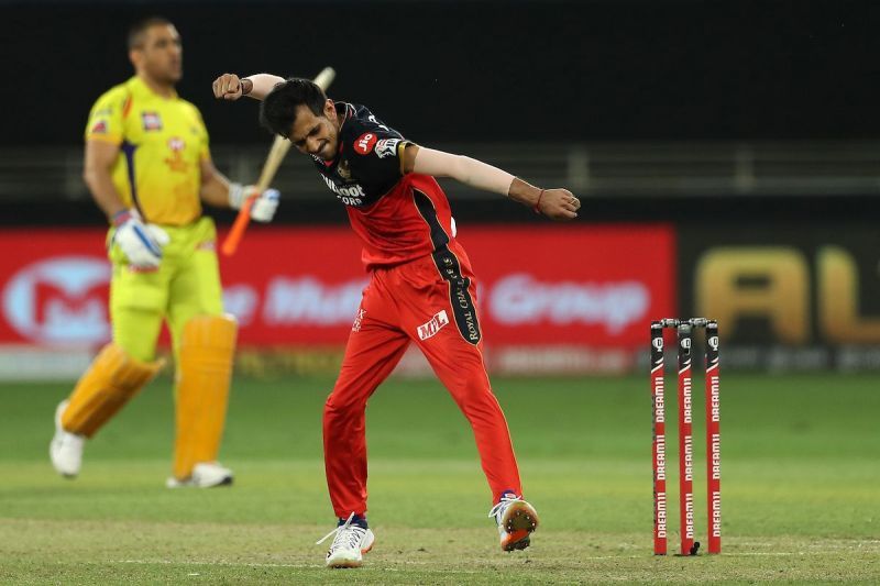 Yuzvendra Chahal celebrates after picking up the wicket of MS Dhoni. Image Credits: IPL