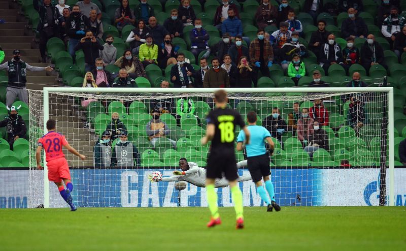 Krasnodar forced an early save from Edouard Mendy in the first half.