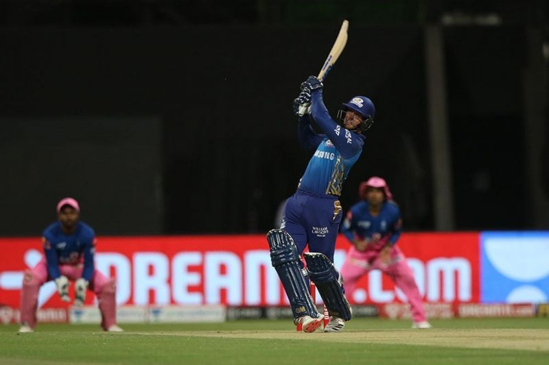 Quinton de Kock went for a glorious shot before playing onto his stumps next ball. [PC: iplt20.com]