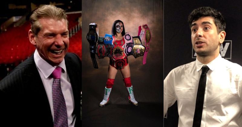 Vince McMahon, Thunder Rosa, and Tony Khan.