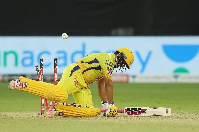 Rayudu&#039;s laboured innings ended with a poor-looking shot. [PC: iplt20.com]