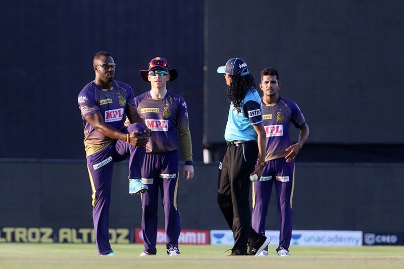 Paschim Pathak was one of the two on-field umpires for the IPL 2020 match between KKR and SRH. (Image Credits: IPLT20.com)