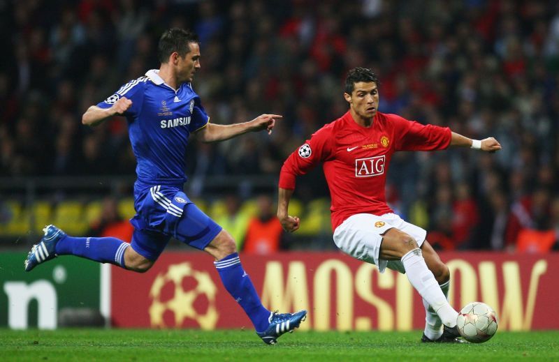 Former Chelsea midfielder Lampard and Cristiano Ronaldo in action