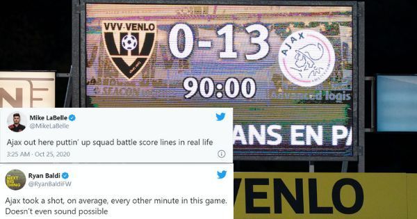 Ajax beat VVV Venlo 13-0