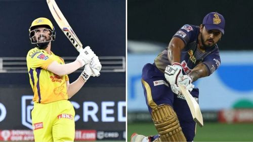 Ruturaj Gaikwad (L) and Nitish Rana played important knocks in the CSK v KKR match