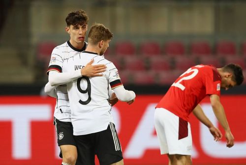 Chelsea stars Werner and Havertz were on target for Germany [Image courtesy: @DFB_Team_EN]