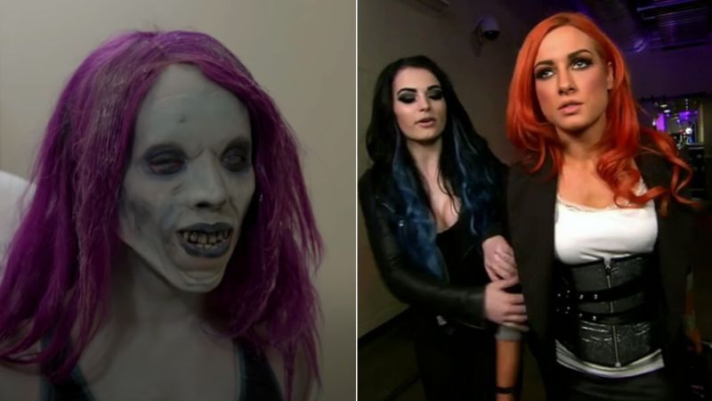 Sasha Banks (left); Paige and Becky Lynch (right)