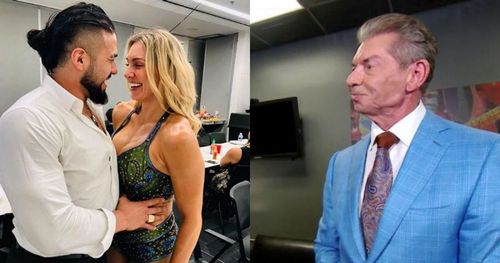 Andrade, Charlotte Flair and Vince McMahon.