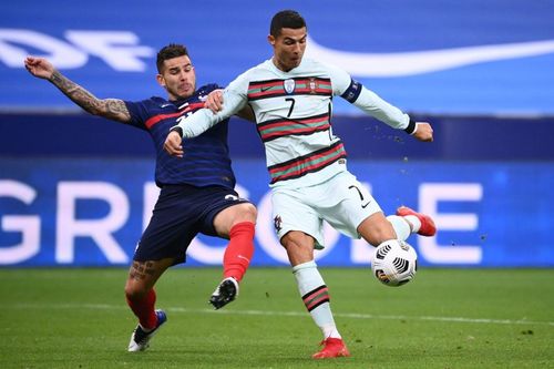 Cristiano Ronaldo was shut out by the French defence in a 0-0 draw in Paris (Image Courtesy: @equipedefrance Twitter)