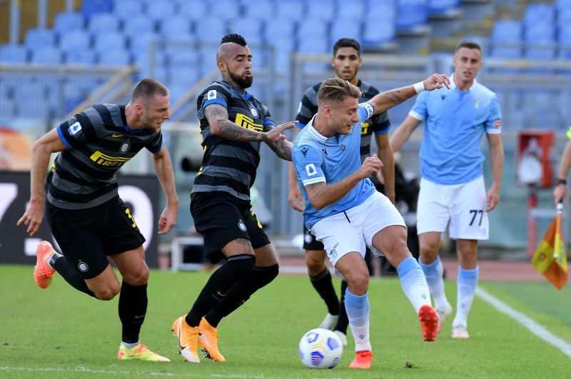 SS Lazio held Inter Milan to a draw at the Stadio Olimpico despite playing with 10 men for the final 20 minutes.