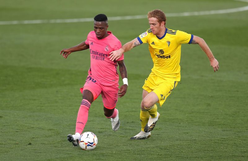 Real Madrid&#039;s Vinicius Junior in action