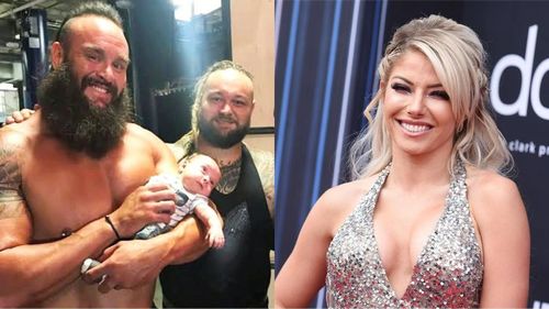 Braun Strowman, Bray Wyatt (left), and Alexa Bliss (right)