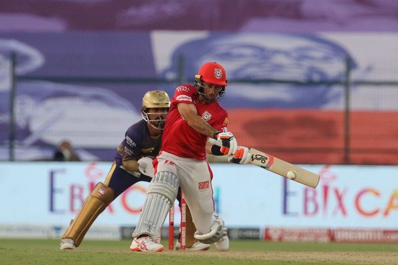 Glenn Maxwell playing a reverse-sweep against KKR on Saturday (Credits: IPLT20.com)