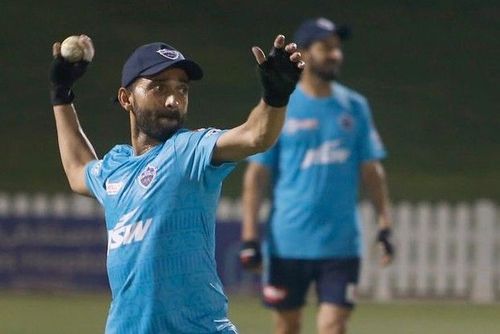 Ajinkya Rahane during a practice session for DC