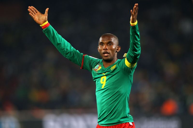 Samuel Eto&#039;o in action for Cameroon