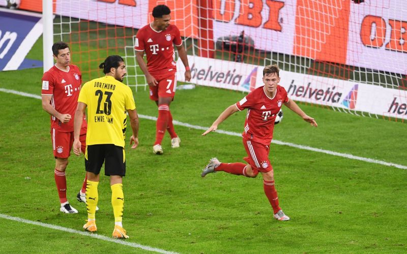 Bayern Munich's Kimmich celebrates a well-taken winner against a wasteful Borussia Dortmund