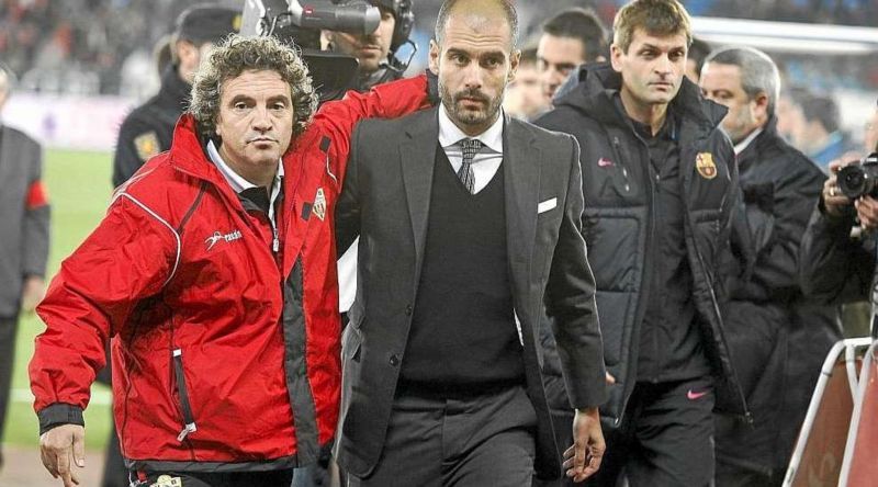 Lillo with Guardiola