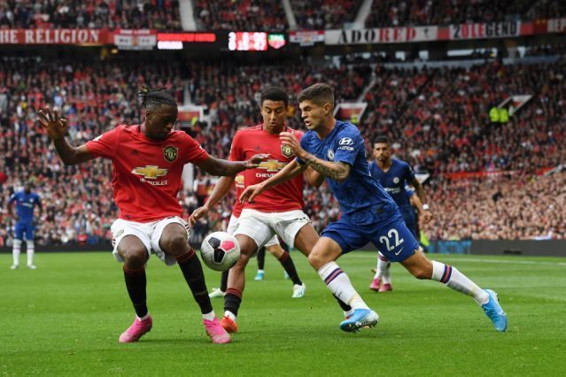 Aaron Wan-Bissaka (left) and Christian Pulisic (right)