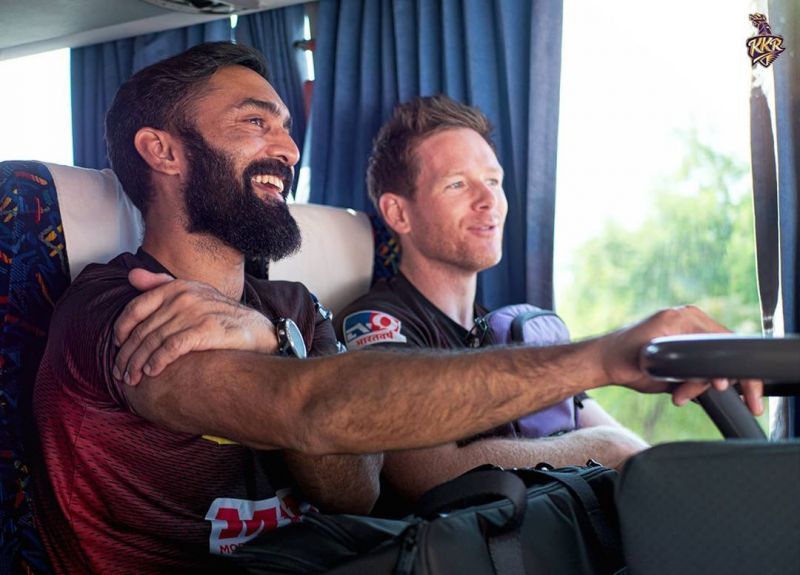 Eoin Morgan and Dinesh Karthik swapped roles in IPL 2020. Image Credits: KKR