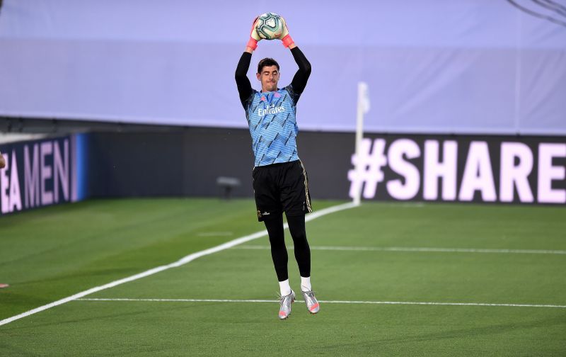 Real Madrid goalkeeper Thibaut Courtois superbly denying Alassane Plea in a one-on-one situation