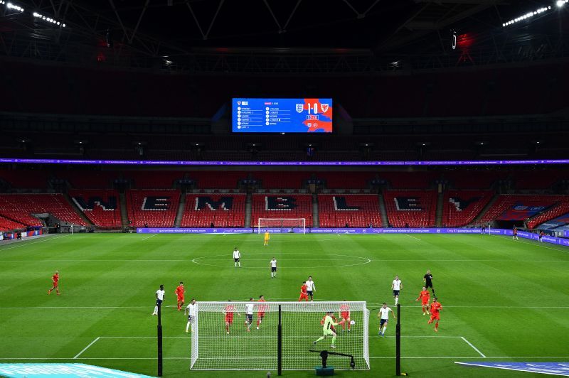 Wembley was empty for tonight&#039;s game due to the ongoing COVID-19 pandemic.