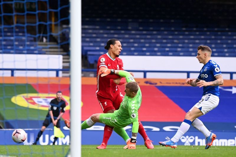 Van Dijk's clash with Jordan Pickford