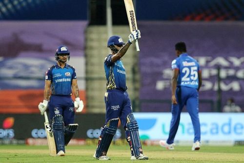 Suryakumar Yadav struck his second consecutive IPL 2020 fifty against DC tonight (Credits: IPLT20.com)