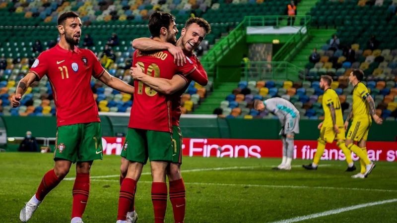 Bruno Fernandes, Bernardo Silva and Diogo Jota combined to open the scoring for Portugal