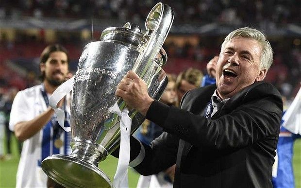 Carlo Ancelotti with the 2014 UEFA Champions League