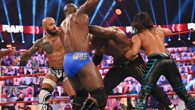 Mustafa Ali, Apollo Crews &amp; Ricochet vs. The Hurt Business: Raw, Sept. 28,  2020 | WWE