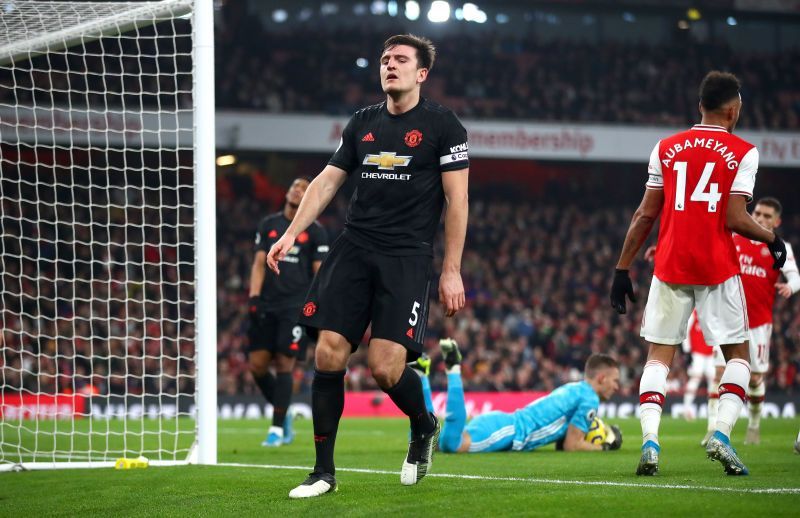 Harry Maguire endured a torrid time at the Emirates Stadium last season