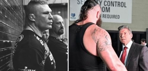 Brock Lesnar, Braun Strowman, and Vince McMahon